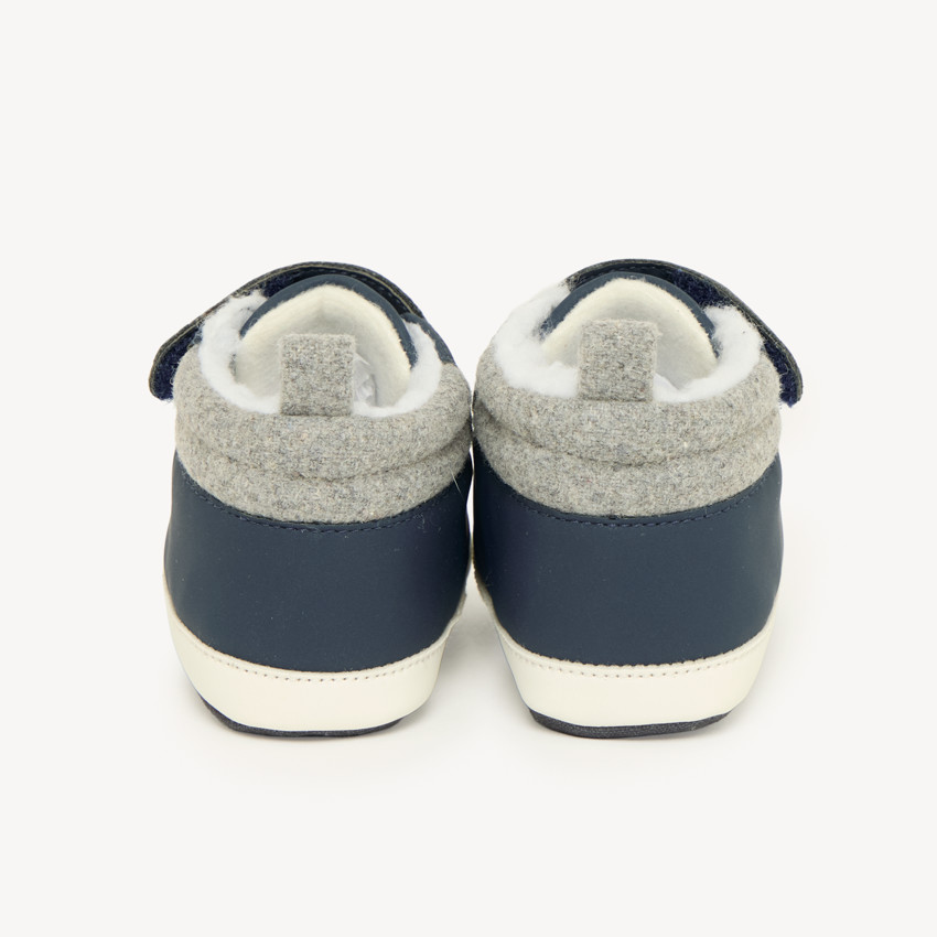 Chaussures montantes bébé garçon à lacets élastiques et bride velcro 