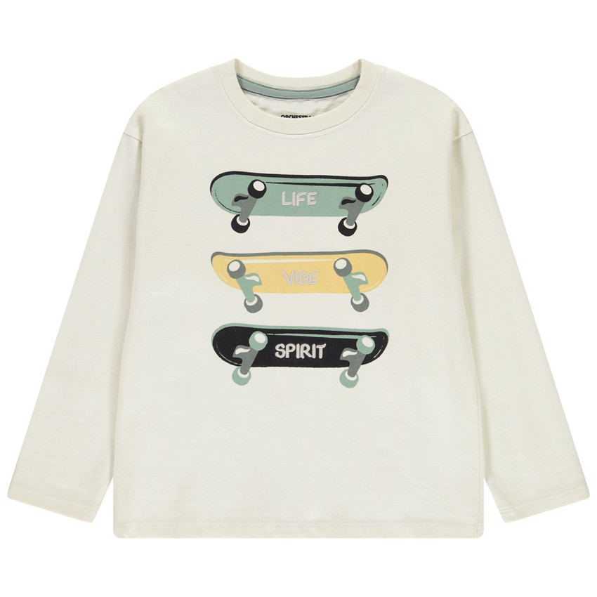 Lange mouwen T-shirt met skateprint voor jongens 