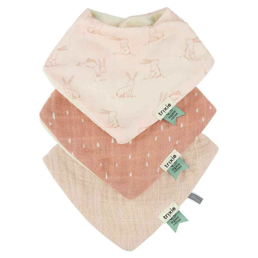 Slabbetjes bandana Rosy Rabbit 3stks 