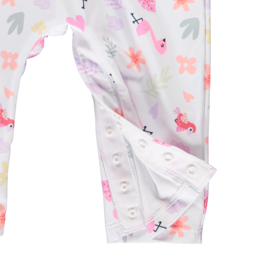 Combinaison de bain anti-UV imprimé flamants roses pour bébé fille 