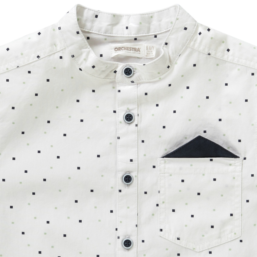 Chemise manches longues imprimée avec faux mouchoir pour garçon 