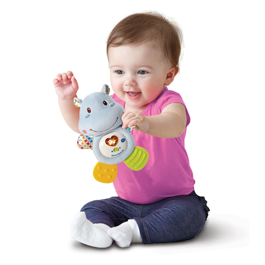 Knuffel Bijtring Nijlpaardje Blauw NL 