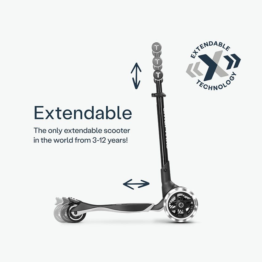 Scooter Xtend Ride On Trottinette 3-en-1 Cool Grey 12m-12ans  