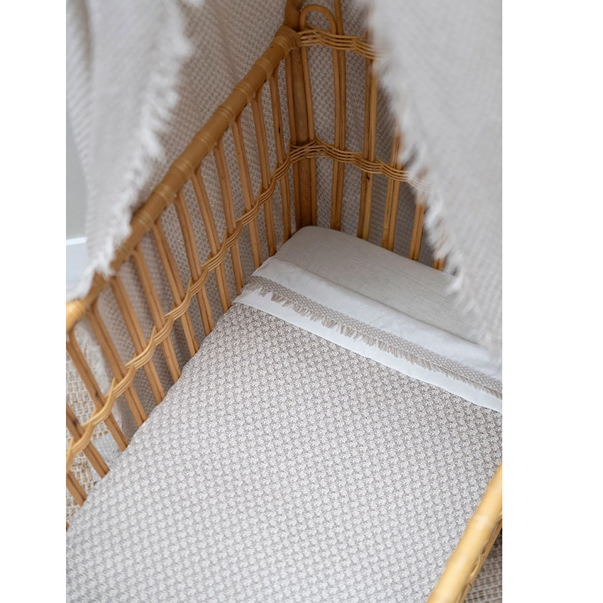 Deken bed Teddy Happiness - Urban Taupe/ecru 100x135 cm 