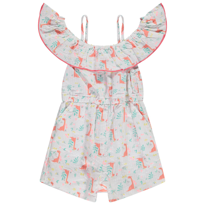 Combishort met ruches en dinosaurusprint voor meisjes 
