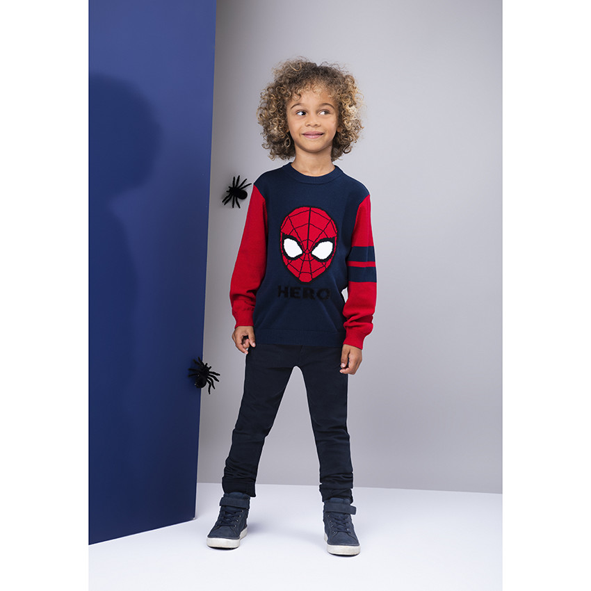 Pull en tricot motif Spider-Man en jacquard 