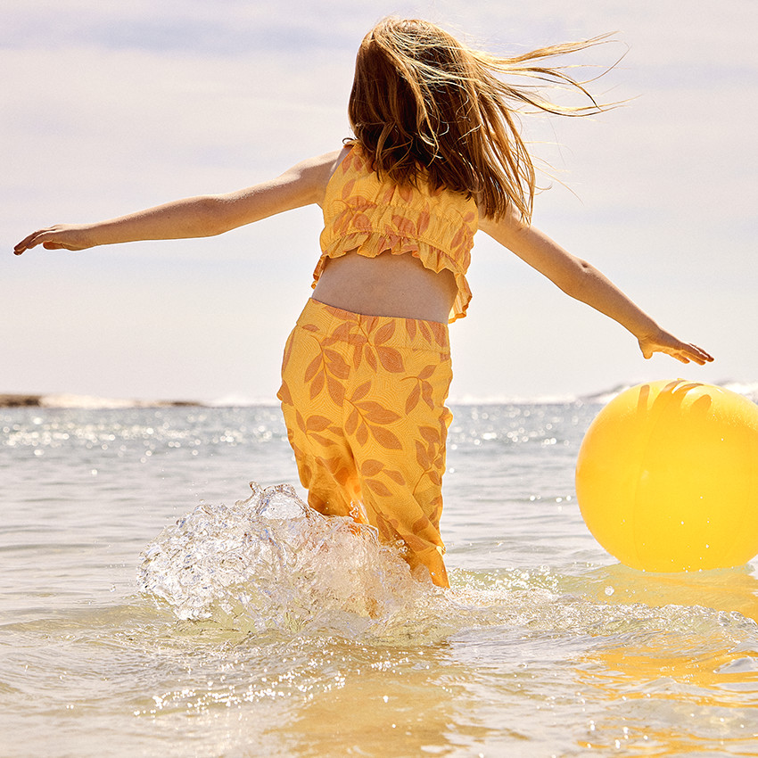 Ensemble 2 pièces total look imprimé végétal pour fille 