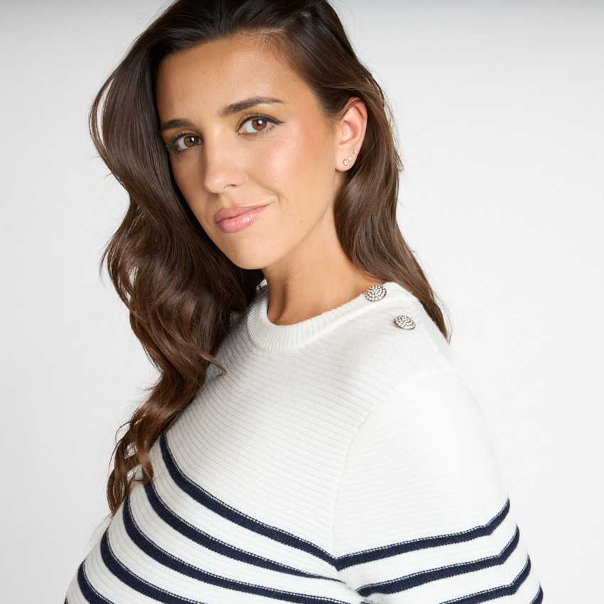 Gebreide marinière jurk voor vrouwen 