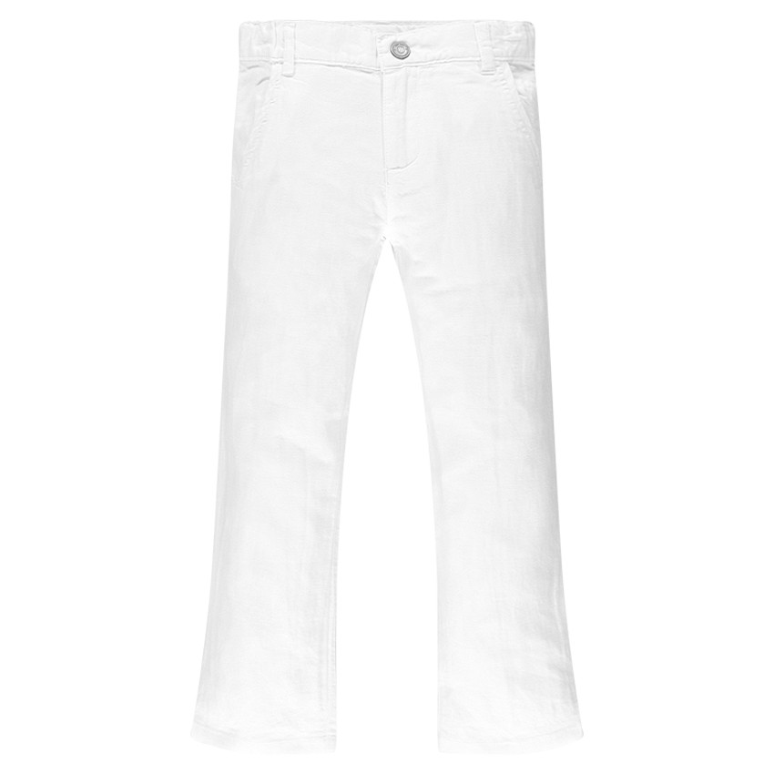 Pantalon en lin et coton uni  
