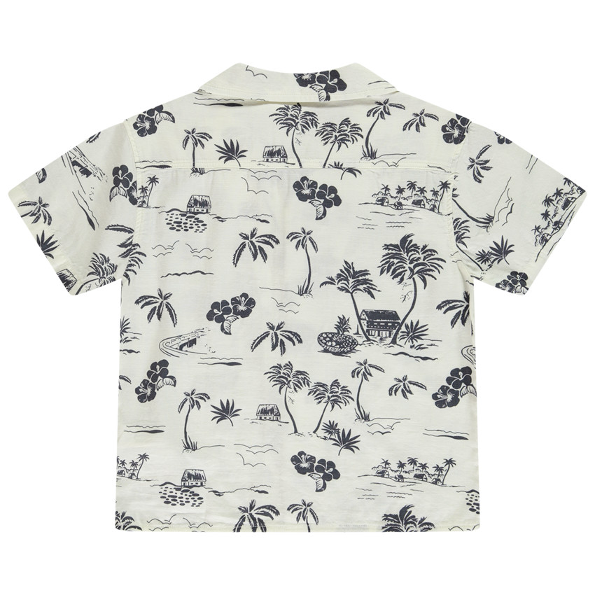 Chemise manches courtes imprimé île tropicale pour garçon 