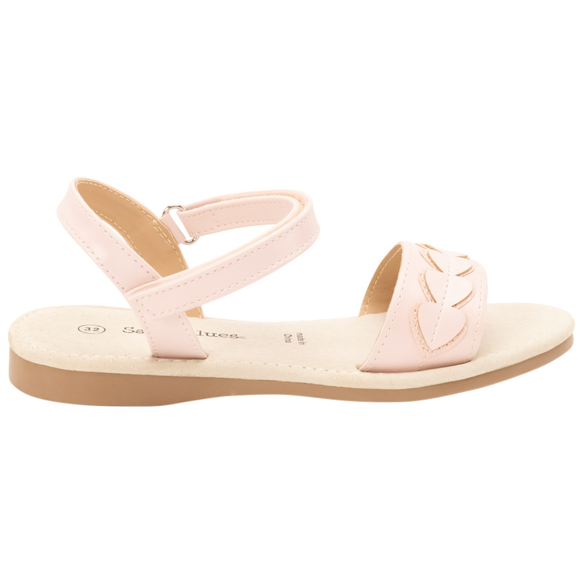 Scandales rose poudré à velcros et patch coeur pour fille 
