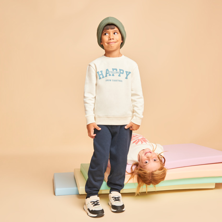 Fleece sweatshirt met print voor jongens 