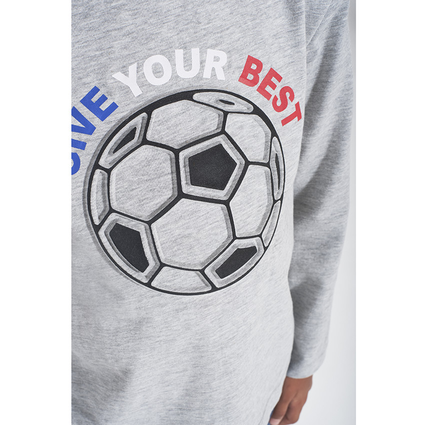 T-shirt manches longues en jersey avec print ballon embossed pour garçon 