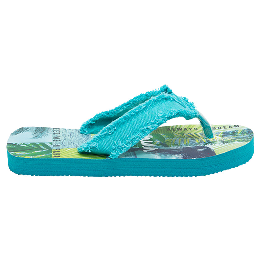 Tongs avec bride en toile et imprimé tropical pour garçon 