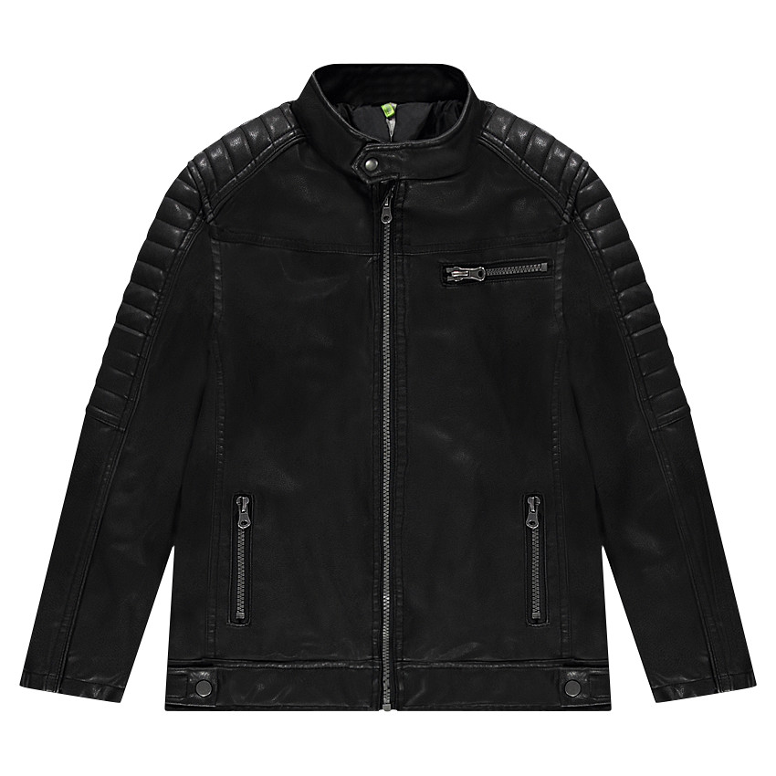 Junior - Veste style motard effet cuir à poches zippées 