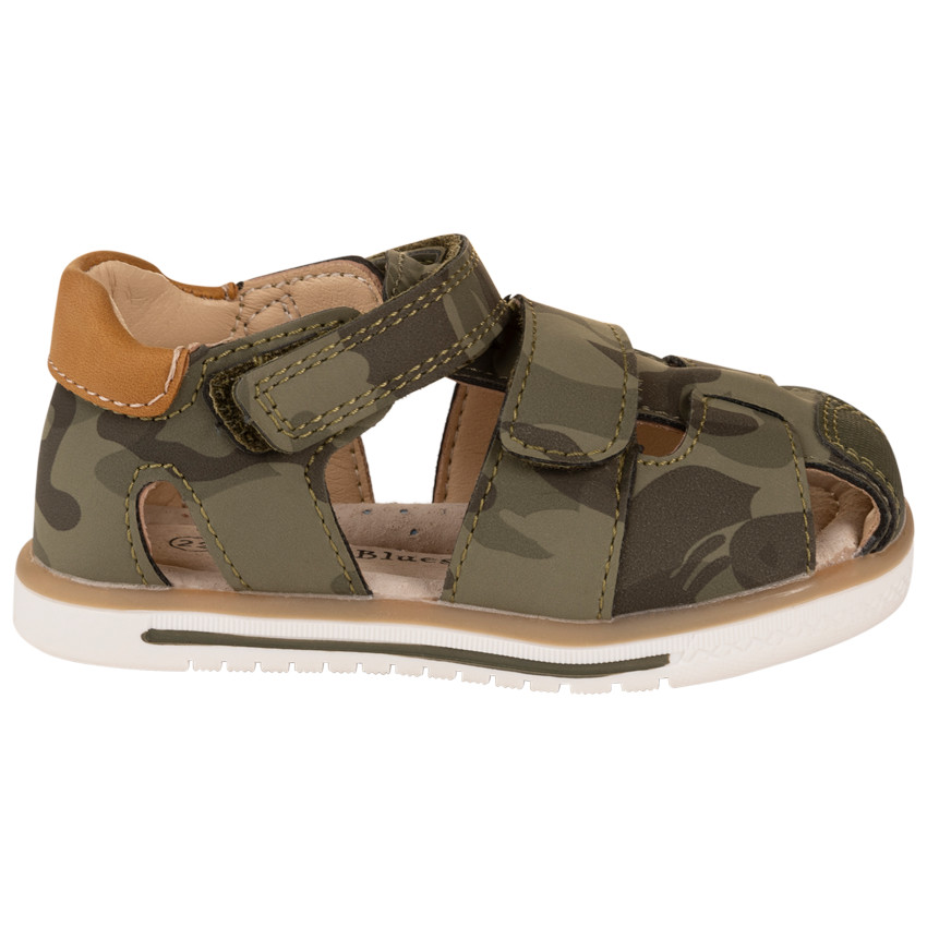 Gesloten en klittenbandsandalen met camouflageprint voor babyjongen 