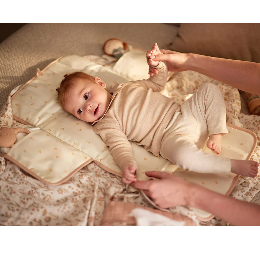 Tapis à langer Nomade gaze de coton - Wild rose 