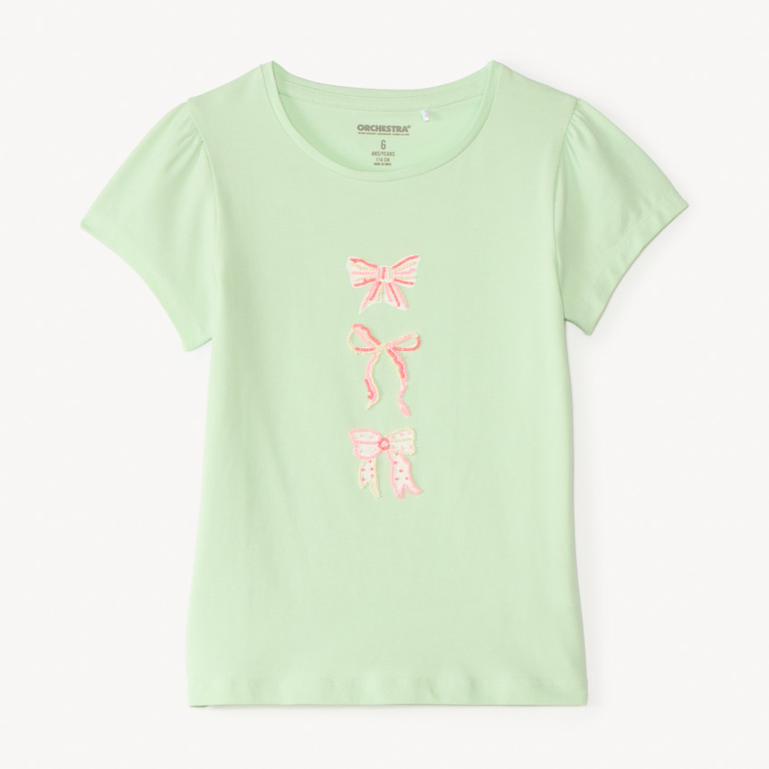 T-shirt met korte mouwen met fantasieontwerp in parels meisjes 