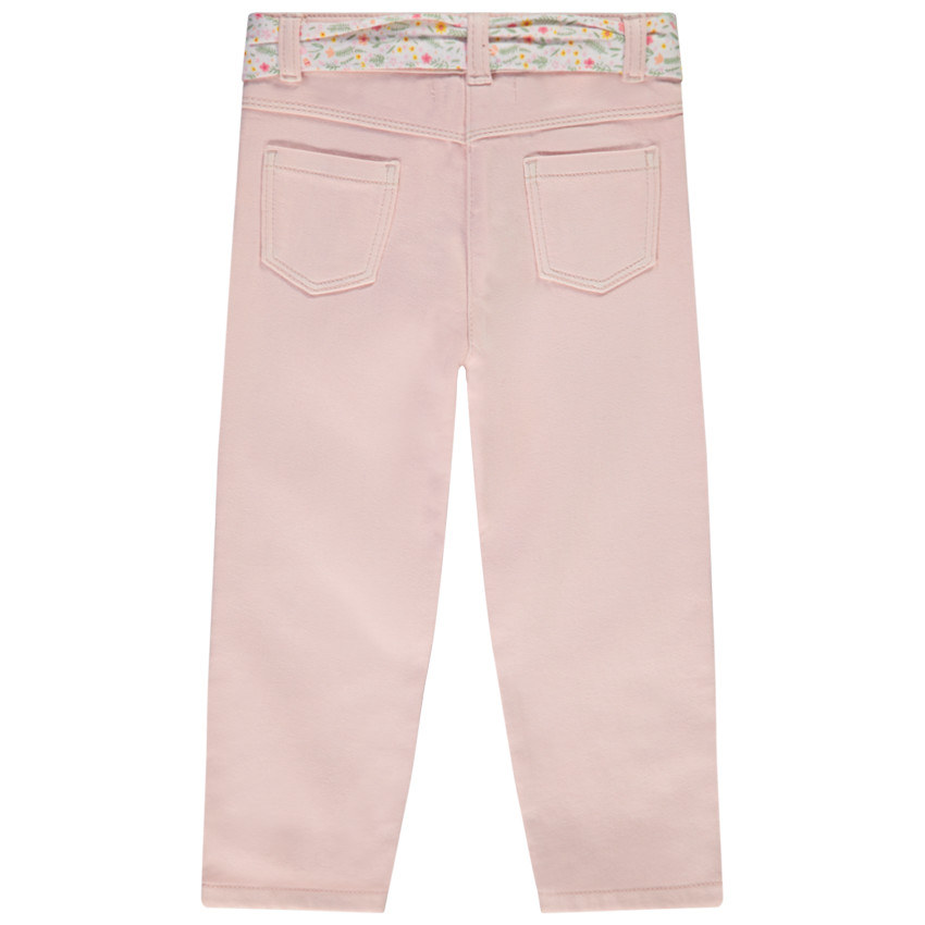 Jean droit en denim avec ceinture foulard pour bébé fille 