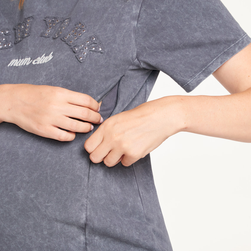 T-shirt manches courtes fantaisie de grossesse et d'allaitement 