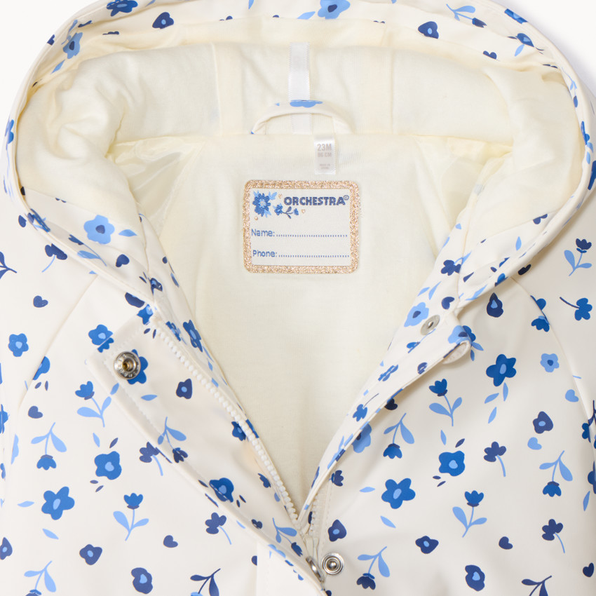 Parka gomme imprimé fleuri pour bébé fille 