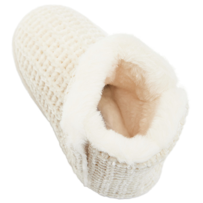 Chaussons bottes en tricot avec décos pailletée pour fille 