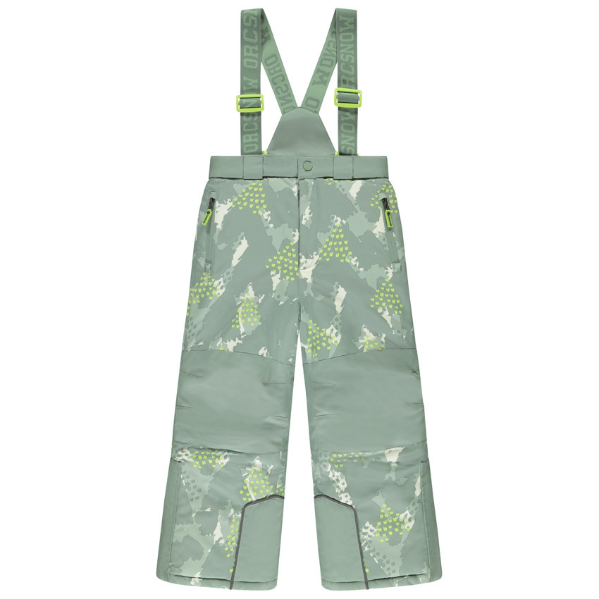 Pantalon de ski imprimé à bretelles amovibles pour garçon 