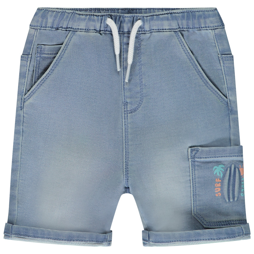 Bermuda effet denim avec poches et print embossé pour bébé garçon  