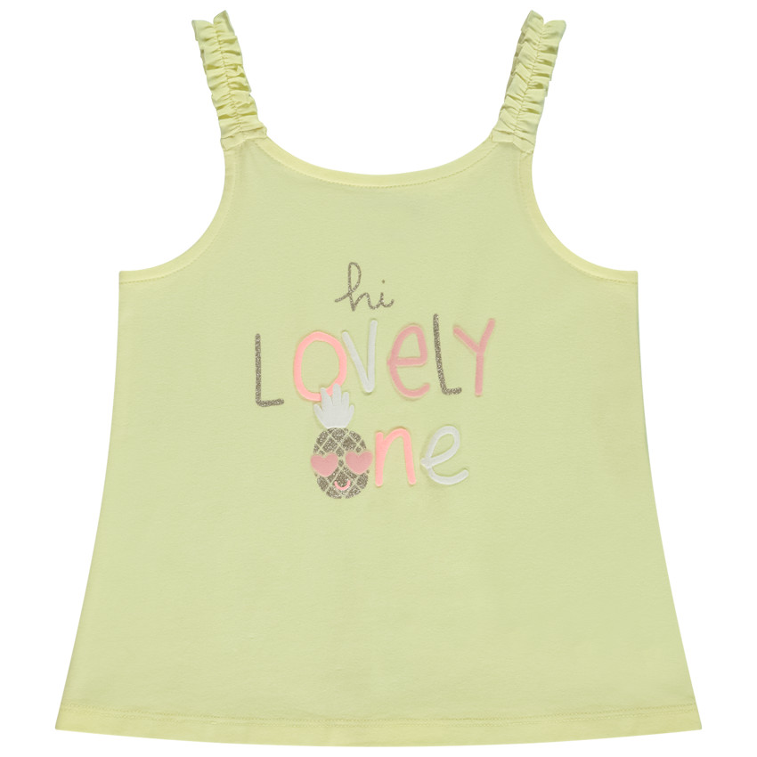 Effen hemdje met glinsterprint en fantasie 3D voor meisjesbaby 