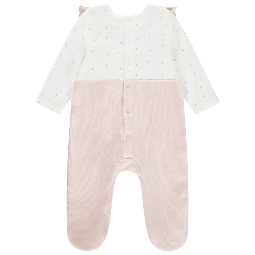Dors-bien effet 2 en 1 en velours côtelé pour bébé fille 