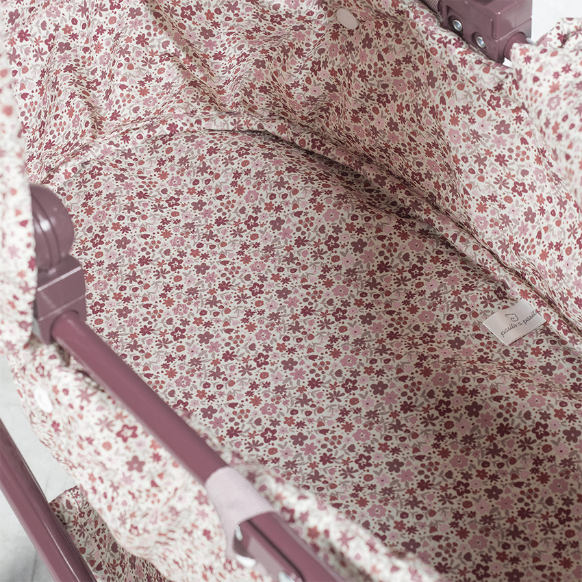 Poussette Landau pour poupée Cherry Fleurs 