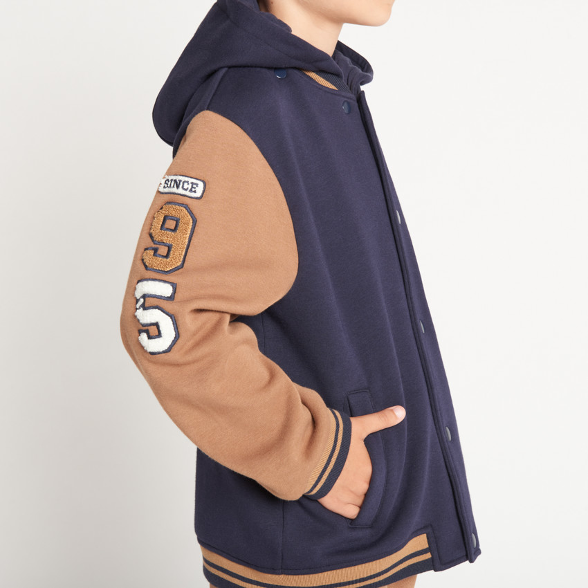 Veste à capuche et col teddy contrecollé garçon 