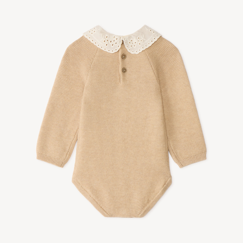 Combiné rompert met kraag voor babymeisje 