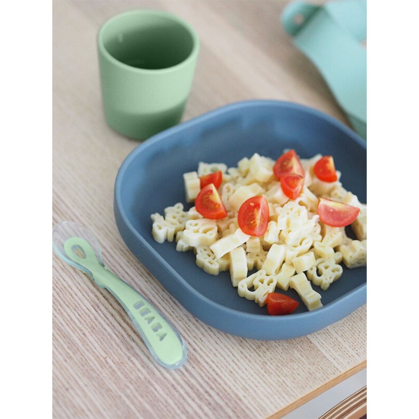 Assiette en silicone avec ventouse Gris minéral 