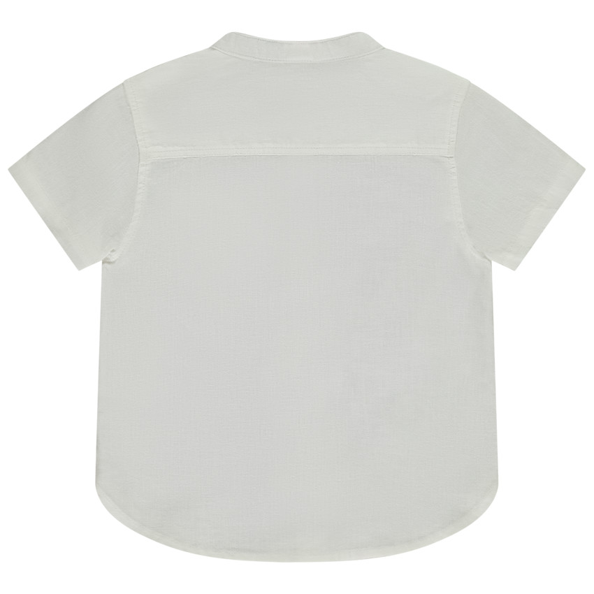 Korte mouwen effen hemd met Mao-kraag voor jongen 