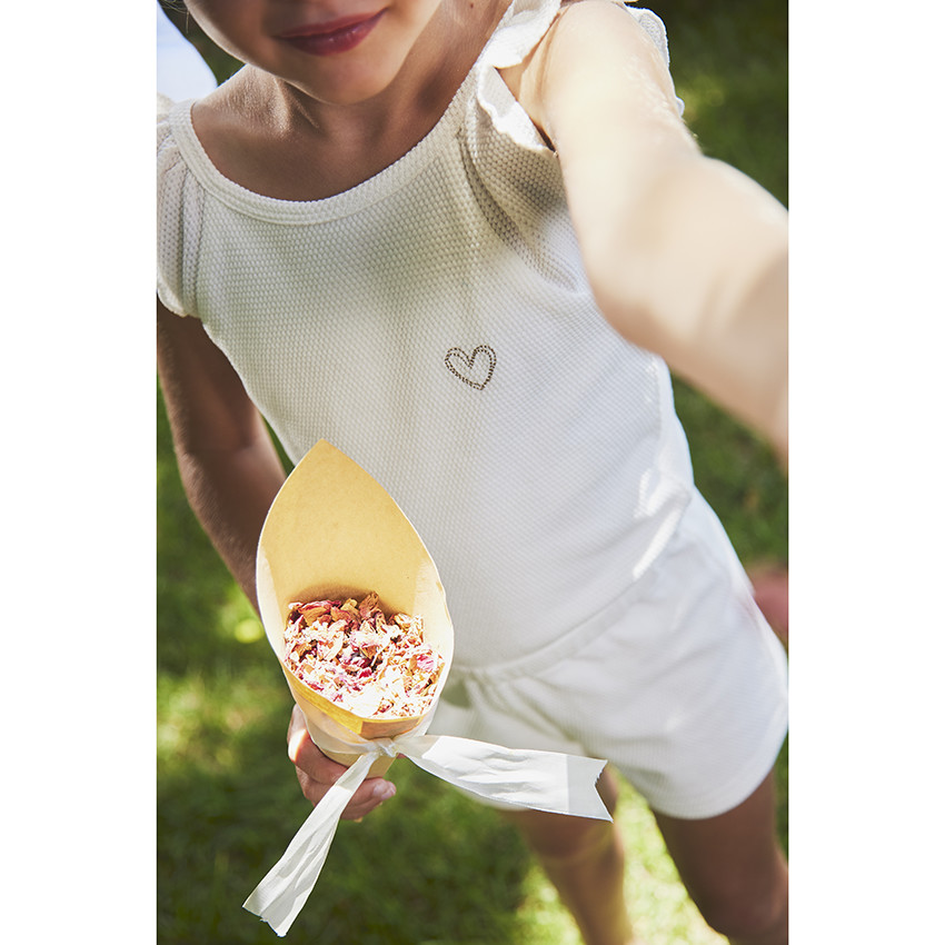 Combishort de cérémonie avec coeur brodé pour fille 