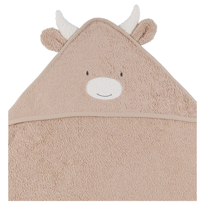 Cape de bain + gant de toilette en éponge Beige 