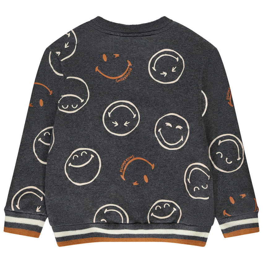 Pull doublé en velours imprimé SmileyWorld pour garçon  