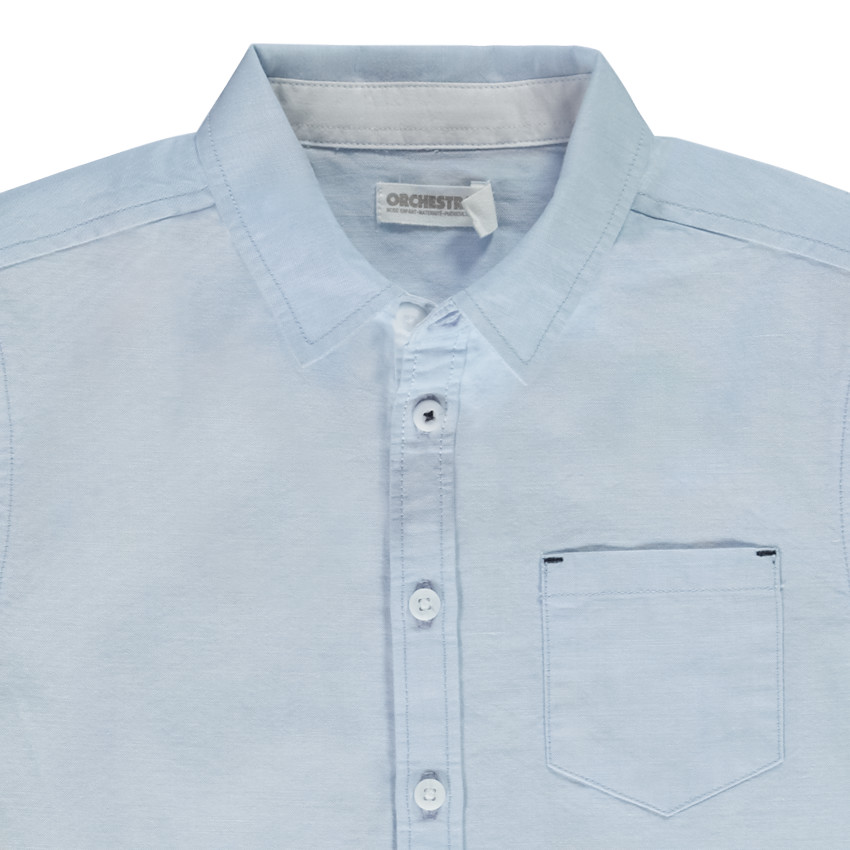 Chemise manches courtes unie en coton pour garçon 