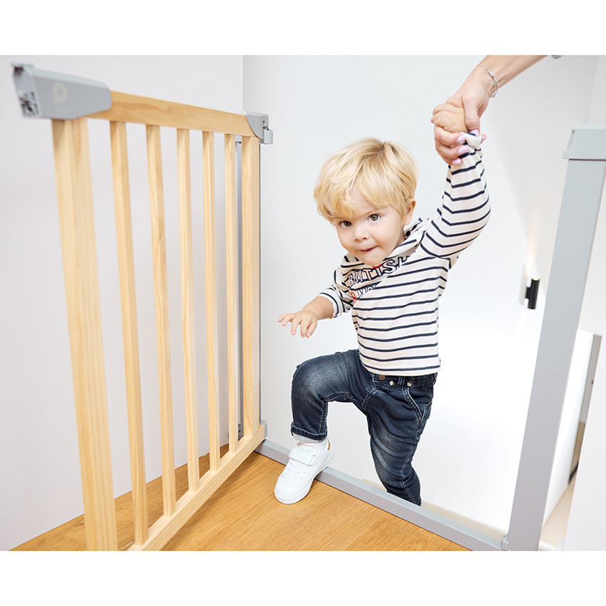 Barrière de sécurité par pression Optiwood 2.0 en bois - naturel 