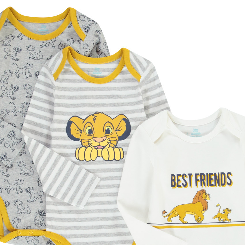 Lot de 3 bodies imprimé Le Roi Lion Disney pour bébé garçon 