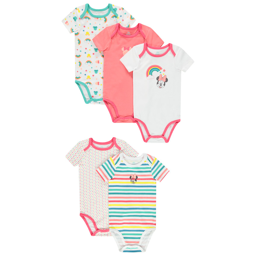 Set van 5 body’s met korte mouwen en Minnie-print (Disney) 