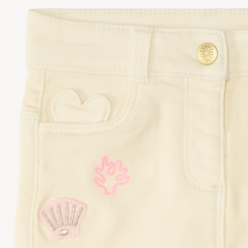 Short en jean broderie fantaisie pour bébé fille 