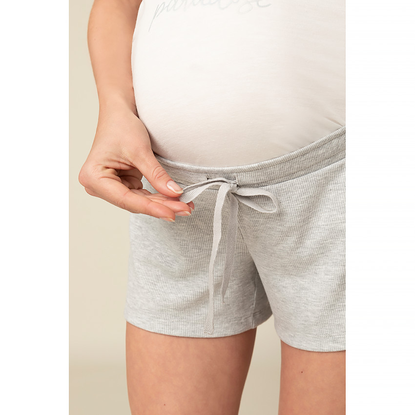 Short pyjama de grossesse côtelé 