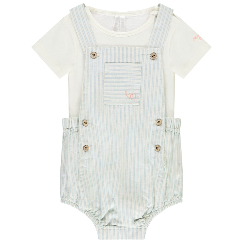Tweedelig set met gestreepte romper voor baby jongen 