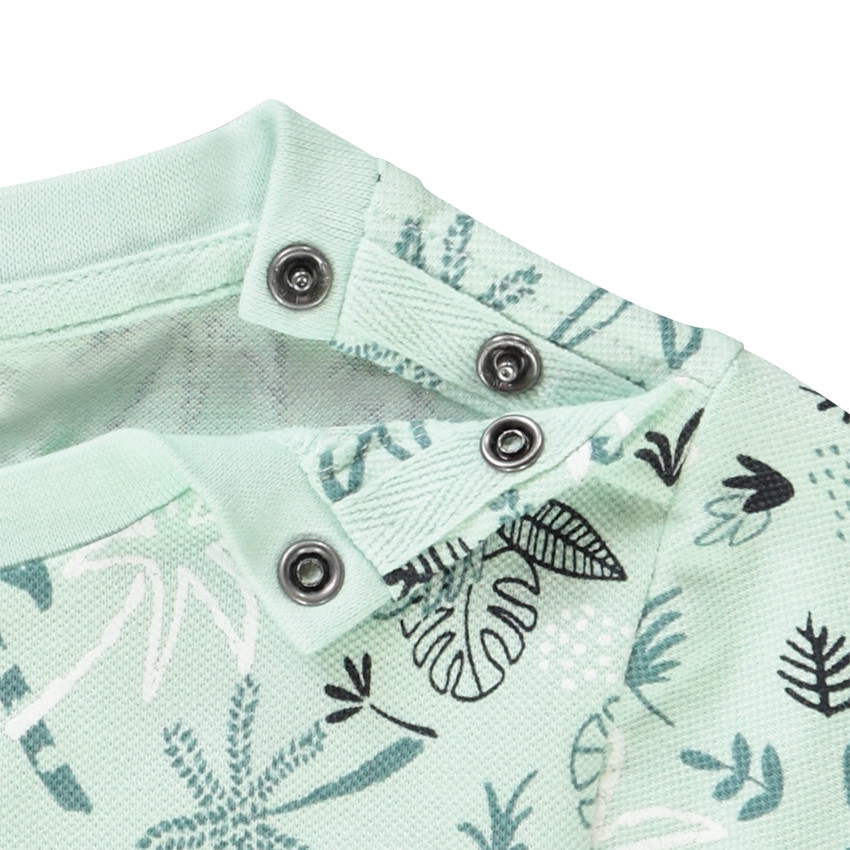 T-shirt met korte mouwen van katoen met palmprint voor baby jongen 