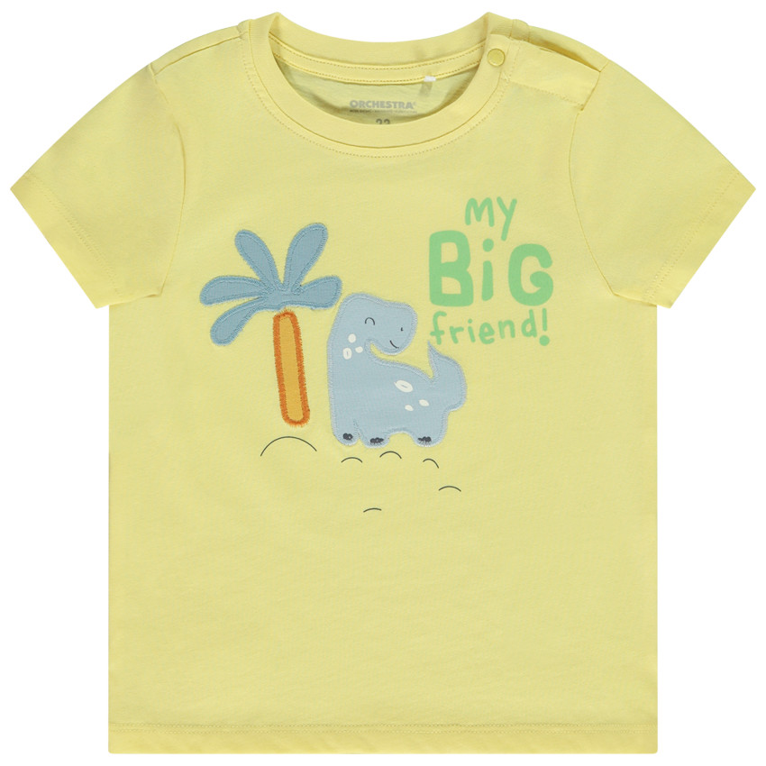 T-shirt met korte mouwen fantasie dinosaurus voor baby jongen 