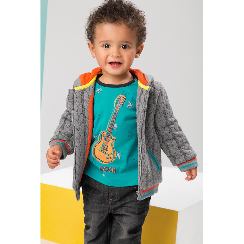 Tee-shirt manches longues avec étoiles et guitare printées 