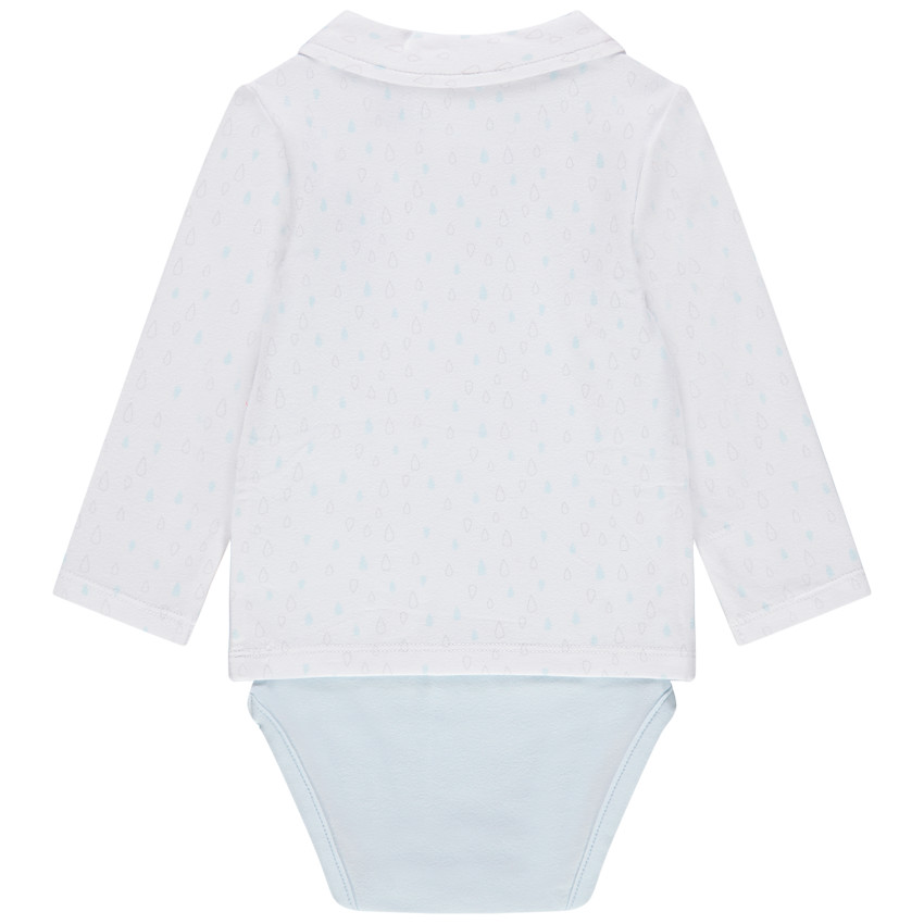 Body manches longues effet 2 en 1 en coton boutonné pour bébé garçon 