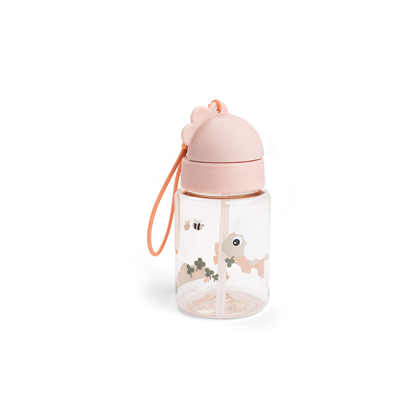 Gourde à paille 280ml Tiny Farm rose 